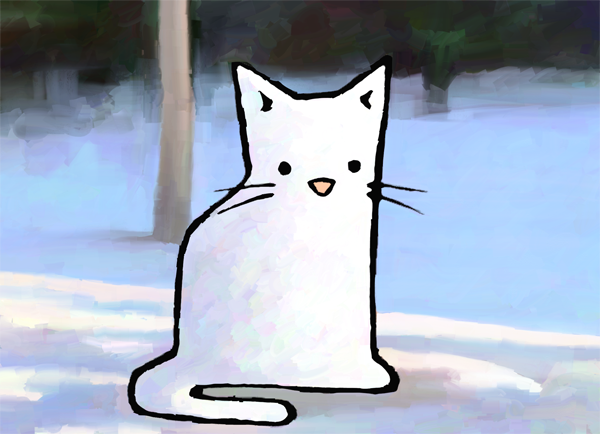White Cat in Snow